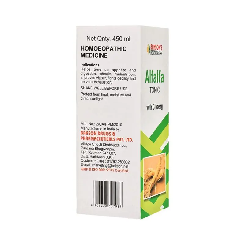 Bakson's Homeopathy Alfalfa Tonic with Ginseng