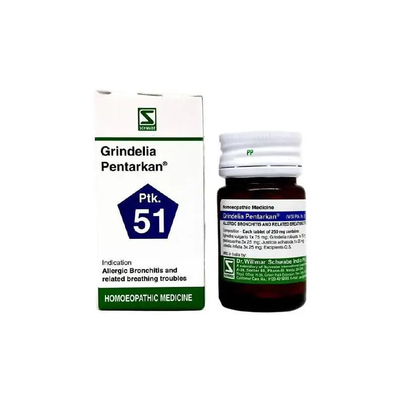 Dr Willmar Schwabe India Grindelia Pentarkan Ptk 51 Tablets